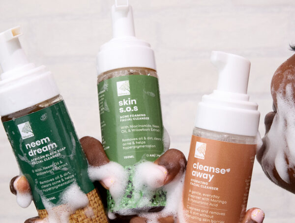 Nokware skincare facial cleansers, neem dream, skin s.o.s and cleanse away